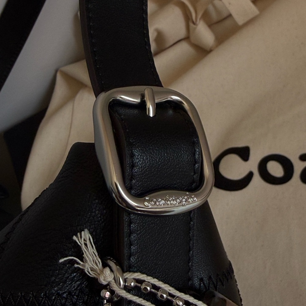 COACH Coachtopia Alter Ego Slouchy Large Tote Black + Leather Cosmetic Pouch - Picture 6 of 14